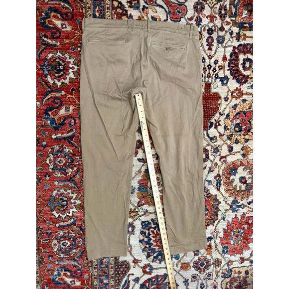 J.Crew Stretch Chino Pants Mens W36 L32 Khaki Classic Straight Cotton - Picture 8 of 9